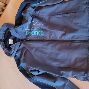 New Balance Kids Charcoal and Teal Raincoat